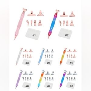 Pink Rose Gold Pen with 6 Metal Tip Attachements